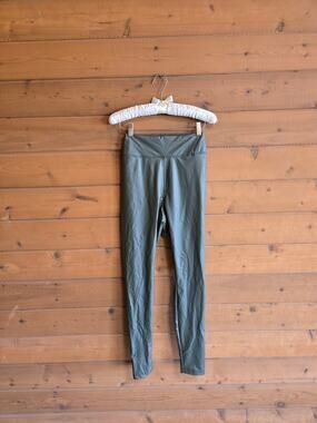 Aerie Offline Leggings Faux Leather Real Luxe Green Pull On M High Waisted Pant